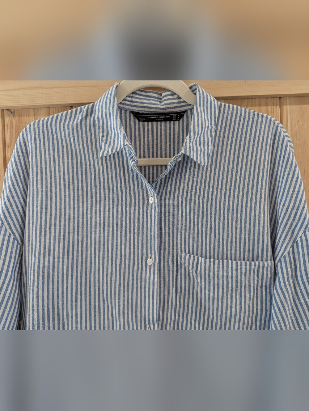 Zara Trafaluc Blue & White Striped Shirt Dress - Picture 3 of 7